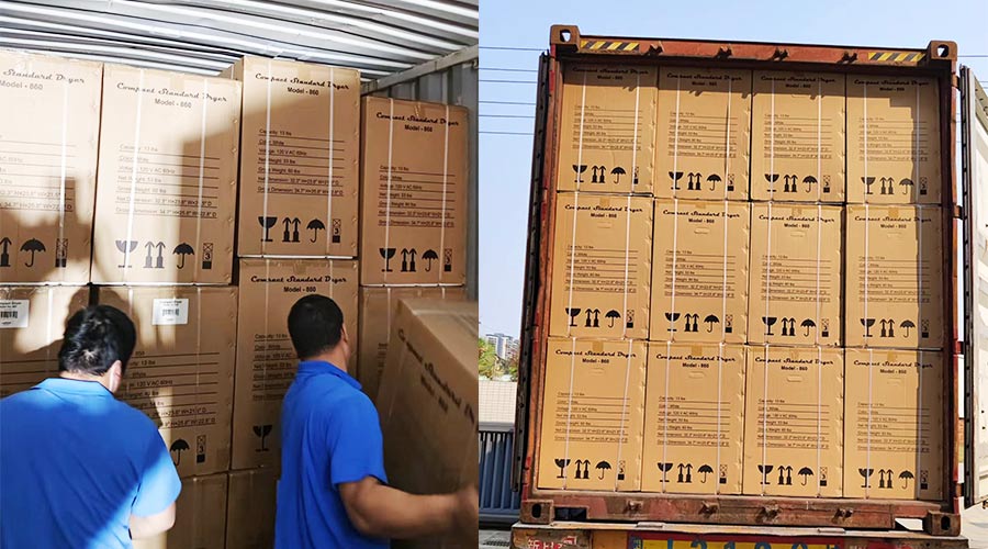 客戶Equator滾筒衣服烘干機(jī)快速裝柜完畢  蓄勢待發(fā)！